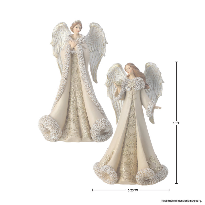 Ensemble de 2 anges opulence en résine