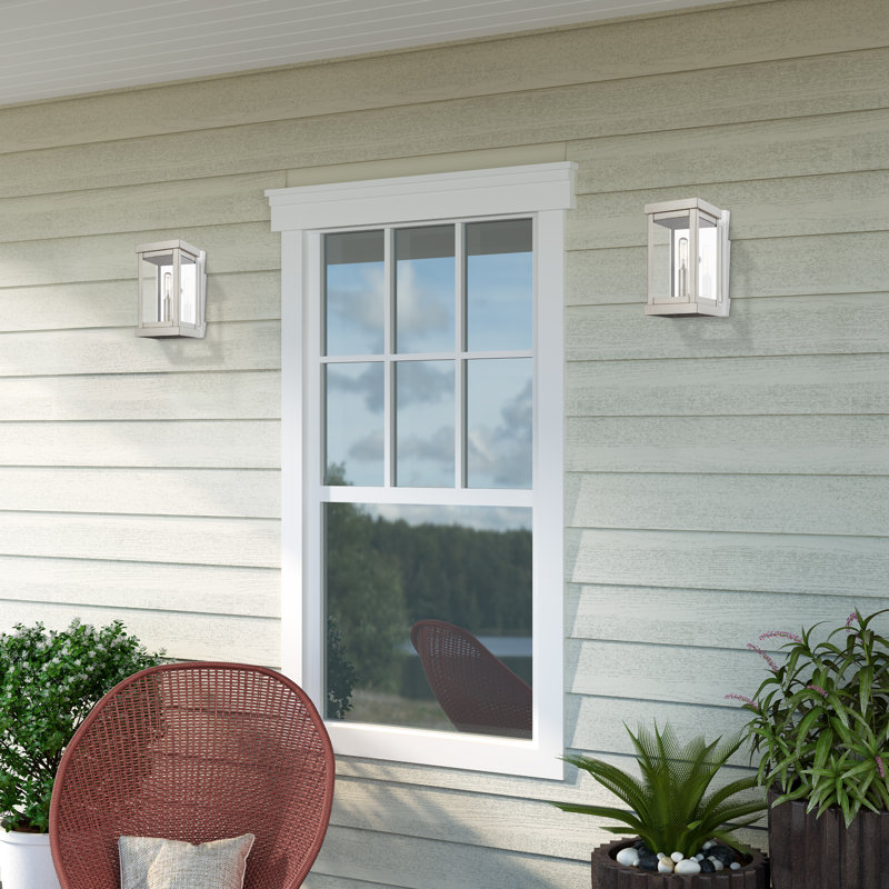 Swann Wall Light, 9.5 H x 5 W x 5.5 D, Brushed Nickel