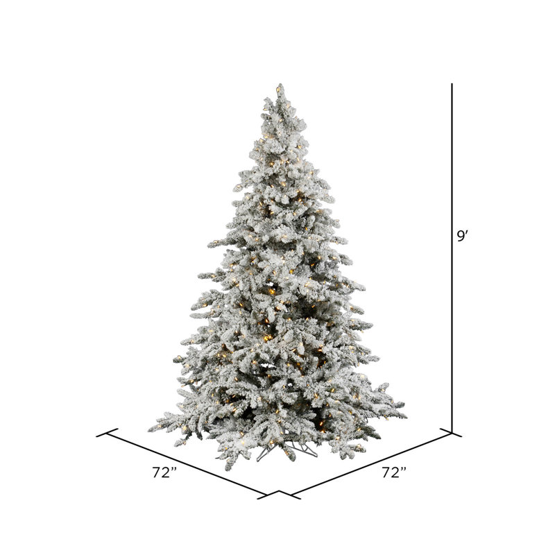 Utica Flocked Fir Artificial Christmas Tree, 9'