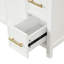 Meuble-lavabo 36 po avec comptoir, meuble-lavabo avec deux portes et trois tiroirs, bois massif, panneaux de fibres à densité moyenne, un paquet, blanc