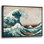 « the great wave » par katsushika hokusai,, reproduction d’art encadrée en vert et brun