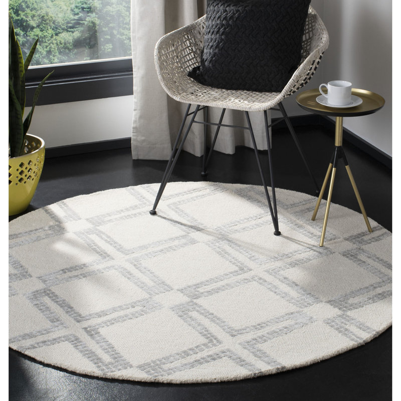 Chaudri Hand Tufted Wool Oriental Rug, Square 5'