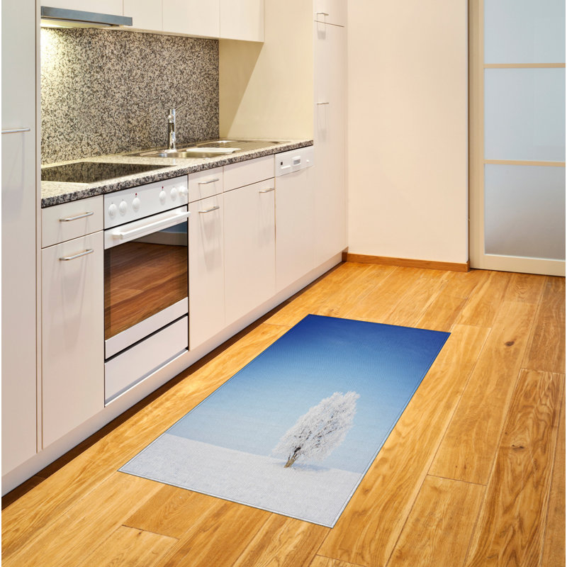 Winter Blue High Density Long Fiber Poly Threads Decorative Area Rug Carpet, Rectangle 2'7" x 5'