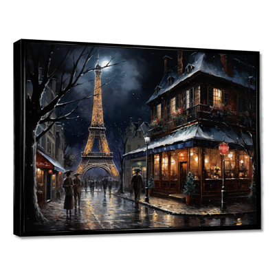 Vagabond Paris Bar Eiffel Tower Full Moon - City Paris Wall Art Decor