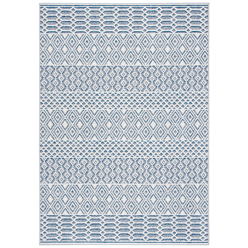 Southwestern Navy Area Rug, Rectangle 4'5" x 6'5"