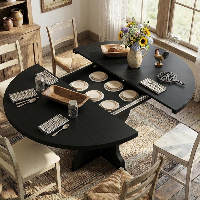 Table de salle à manger Extendab, Noir