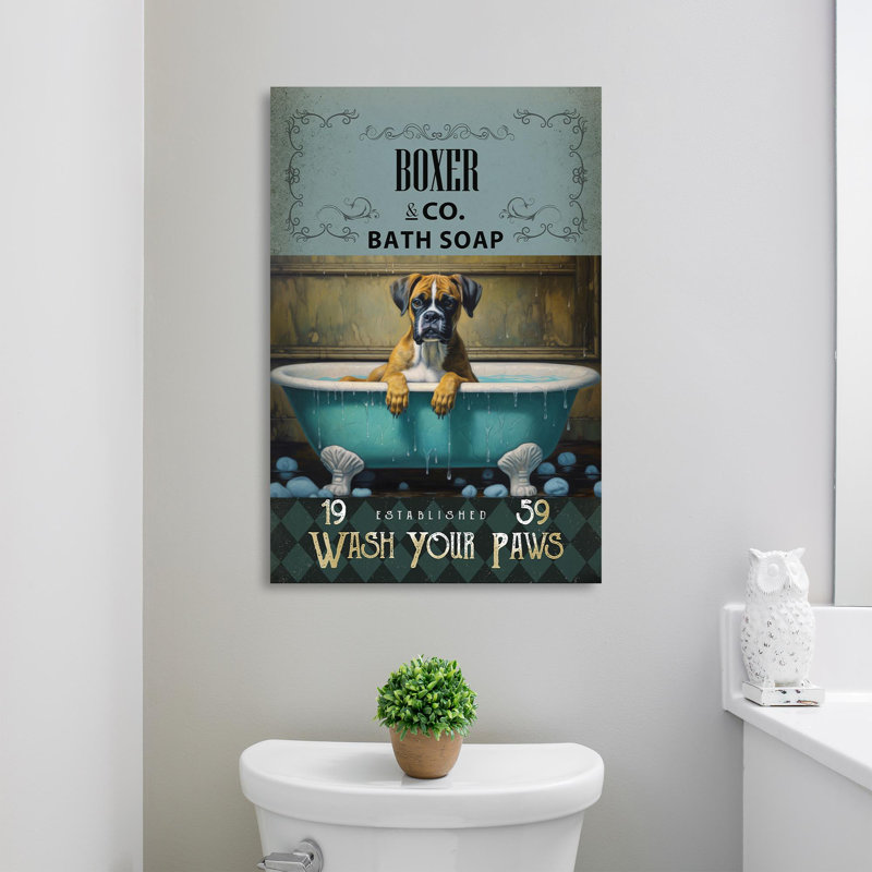 " Boxer Bath Soap ", 20" H x 16" W x 1.25" D