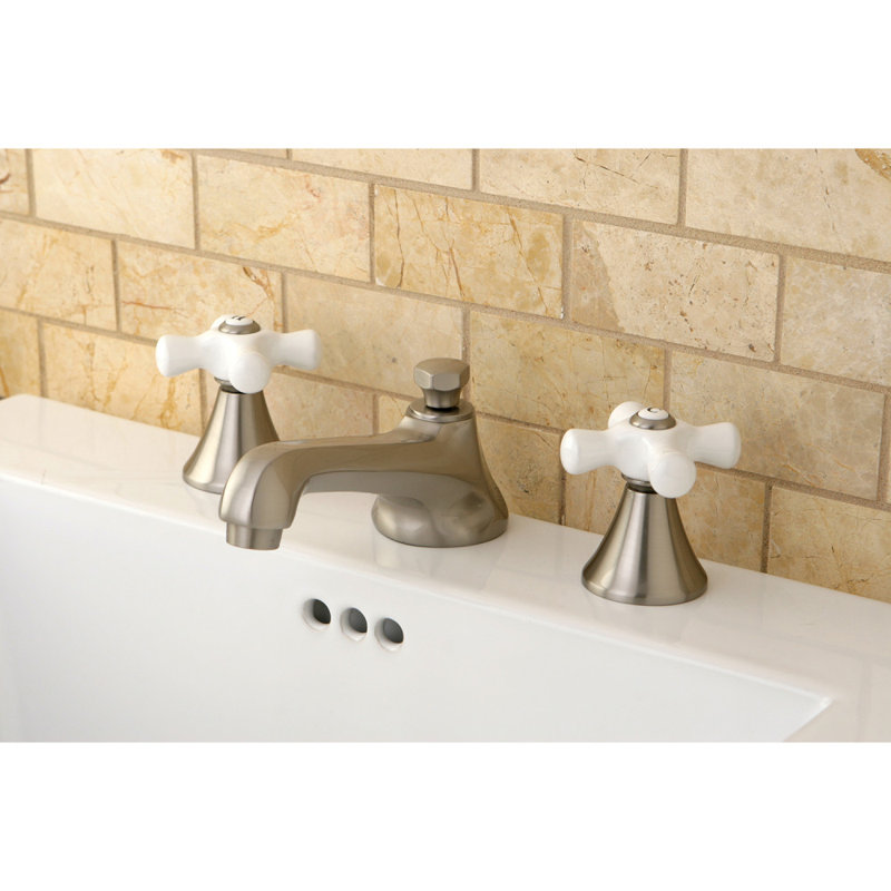 Metropolitan Widespread Bathroom Faucet with Drain Assembly, Brushed Nickel