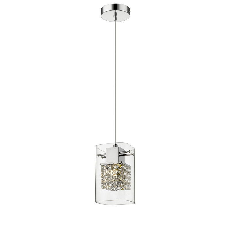 Damaris 1 - Light Crystal/Metal/Glass Crystal Pendant
