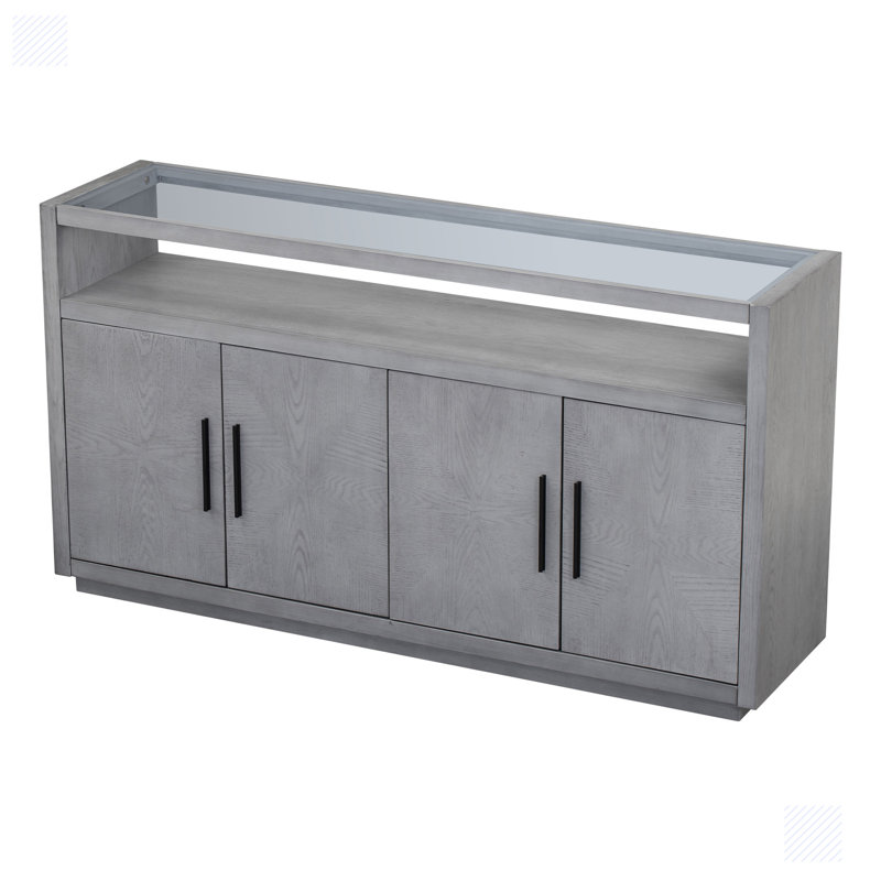 Buffet de 63 po de largeur Emerito, gris