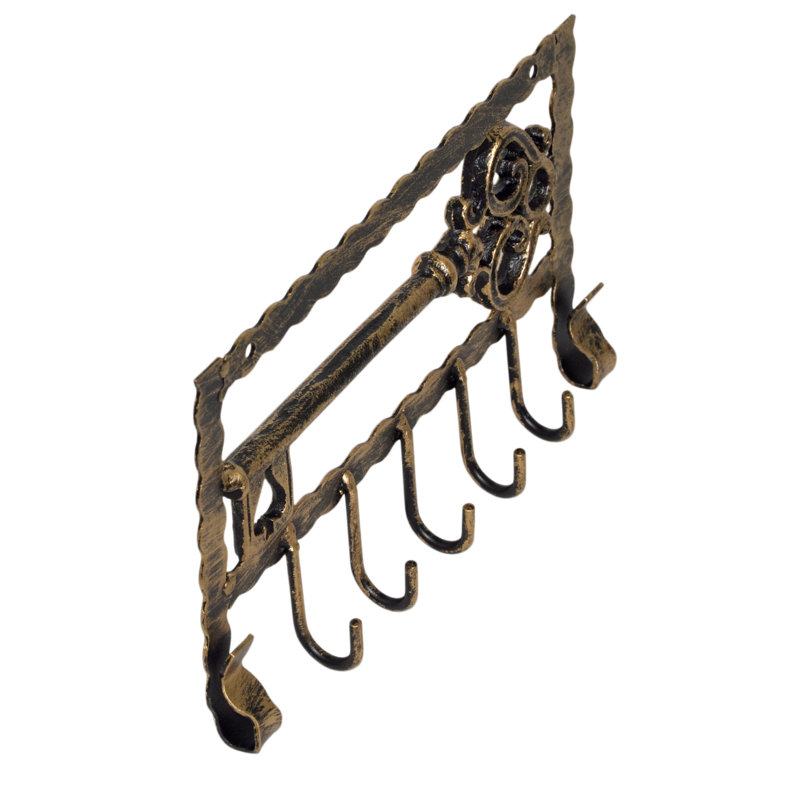 Metal Wall Organizer with Key Hooks