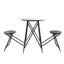 Table d'appoint et sièges de style industriel 61,88 x 24 x 32,3 po, fer, noir Home Decor 61,88 x 24 x 32,3 po, accessoire contemporain