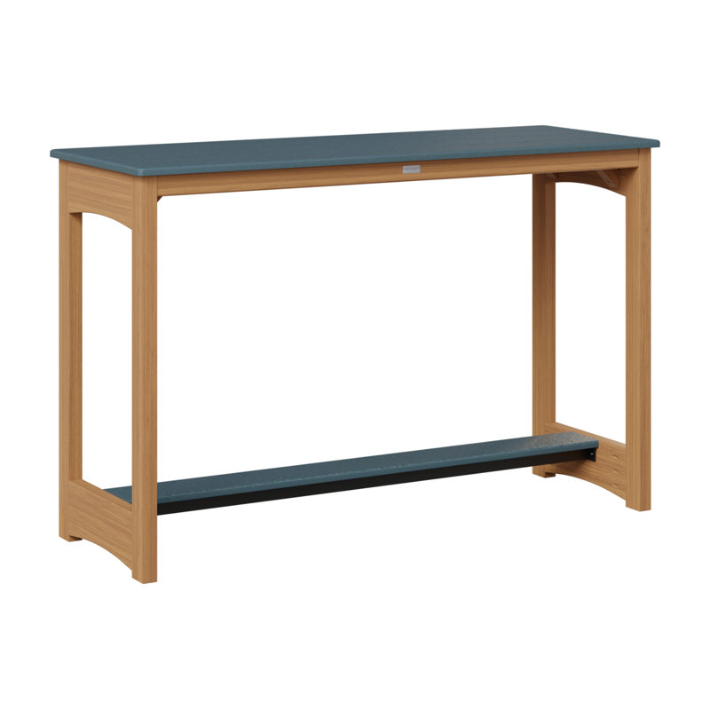 Table de bar Berlin Gardens, Ardoise, 38.5" H x 60" W x 22" D, Teck naturel