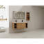 Meuble-lavabo mural 48 po avec double lavabo et support de rangement, portes à fermeture en douceur
