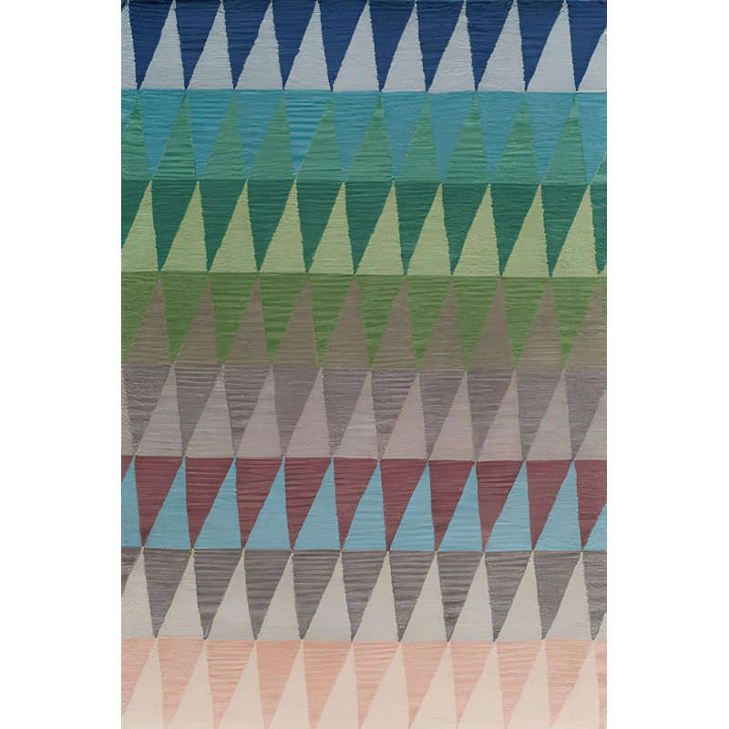 Multi-Colored Triangle Geometric Patterned Modern Decorative Rug
