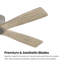 Ventilateur de plafond encastré à moteur à courant continu de 6 pales en bois massif de 54 pouces Milan avec télécommande, gris anthracite Milan-1235038690-1235038692-1235038701