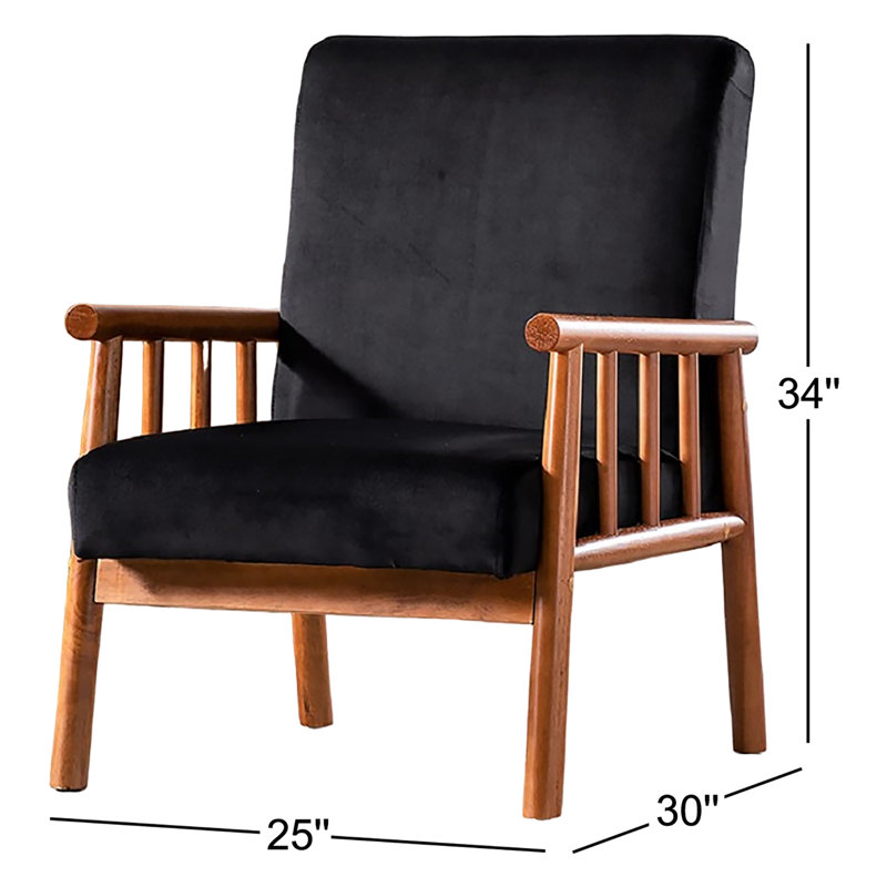 Gerame Velvet Armchair, Black