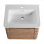 Meuble-lavabo mural avec lavabo en céramique blanche et 1 porte à fermeture en douceur-869287328