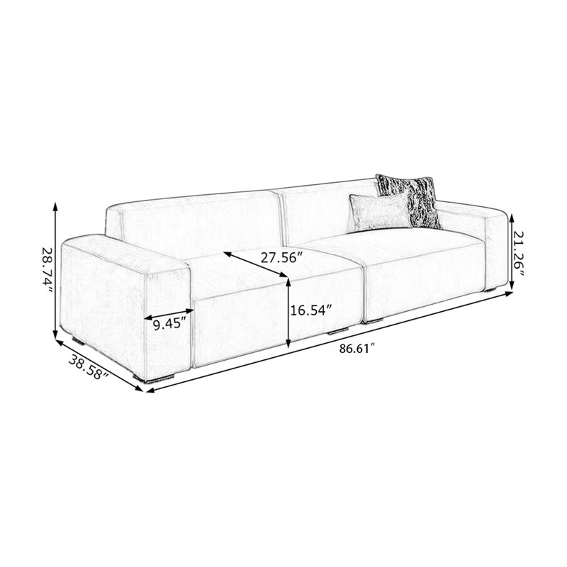 Canapé modulaire beige en polyester, Beige