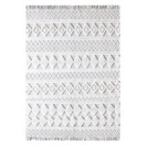 Moroccan Wool Geometric Area Rug in Ivory
