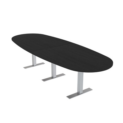 Boat Oval Conference Table With Metal T Bases