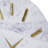 Marble Decorative Wall Clock with Gold Metal Accents