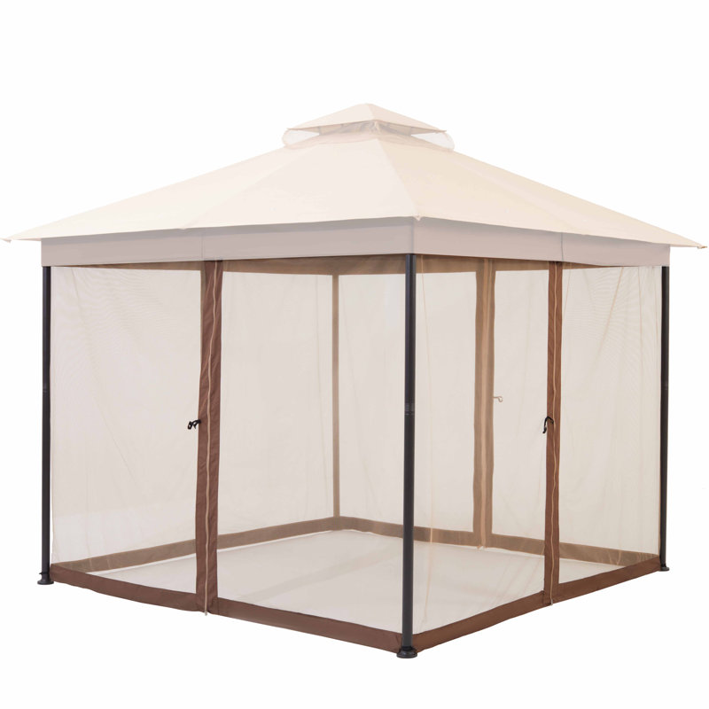 10 ft x 10 ft Patio Gazebo Replacement Screen only for Starecho Model: PT0148A2S, Brown