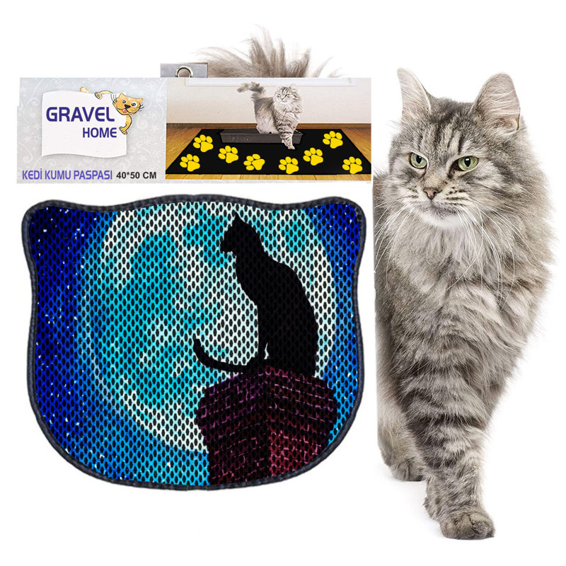 Durable Cat Litter Mat, 15.7 x 19.7 inches | 50% PVC / 50% Polyester, Machine Washable & Vacuum Friendly | Perfect for Easy Cleanup, Non-Slip Design to Keep Your Home Clean & Fresh, Ideal for Pet Owners