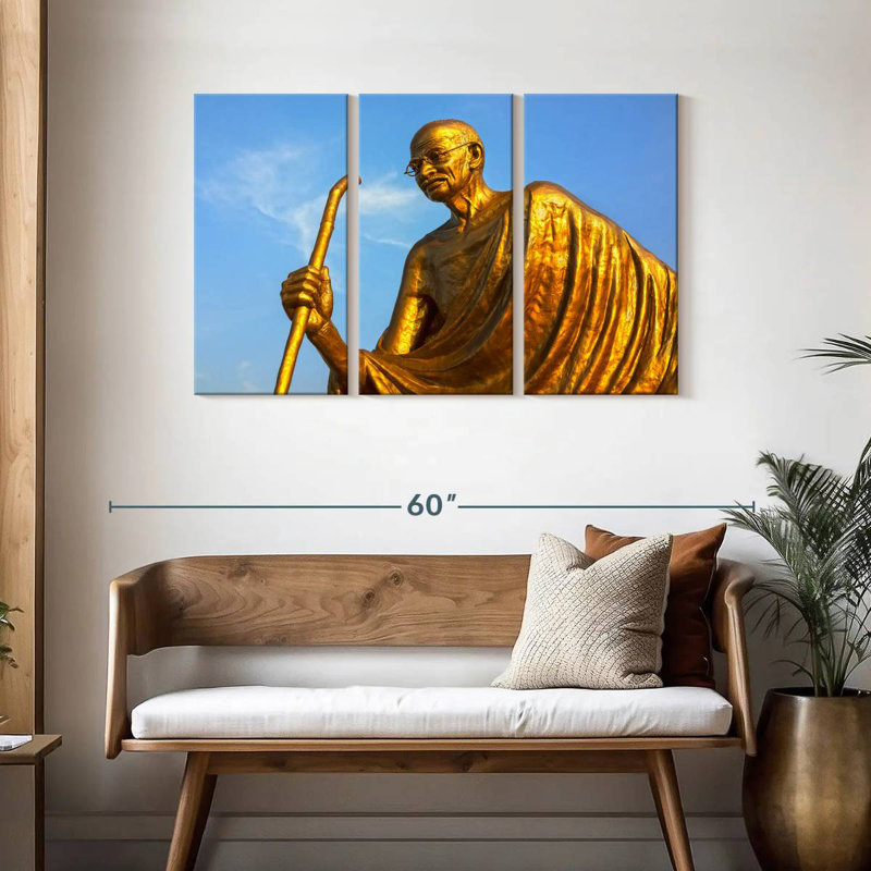 Statue Leisha Golden Gandhi, H 28 po x l 45 po