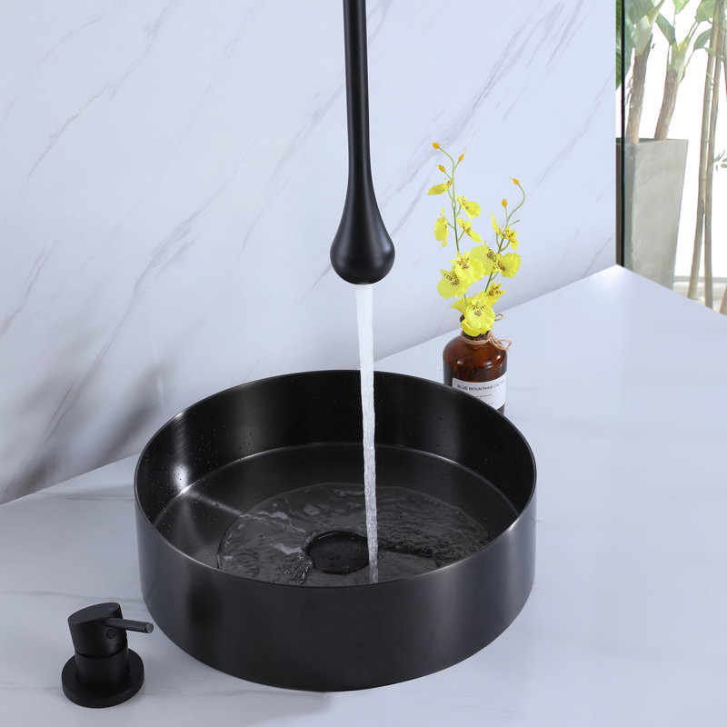 Ceiling Mounted Creative Single Handle Solid Brass Bathroom Faucet, Matte Black