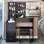 Meuble-lavabo de 37 po et tabouret de chevet gauche 37 po, miroir à DEL tactile avec réglage de la luminosité tricolore, rangement à grande capacité, design américain, option d'habillage noir