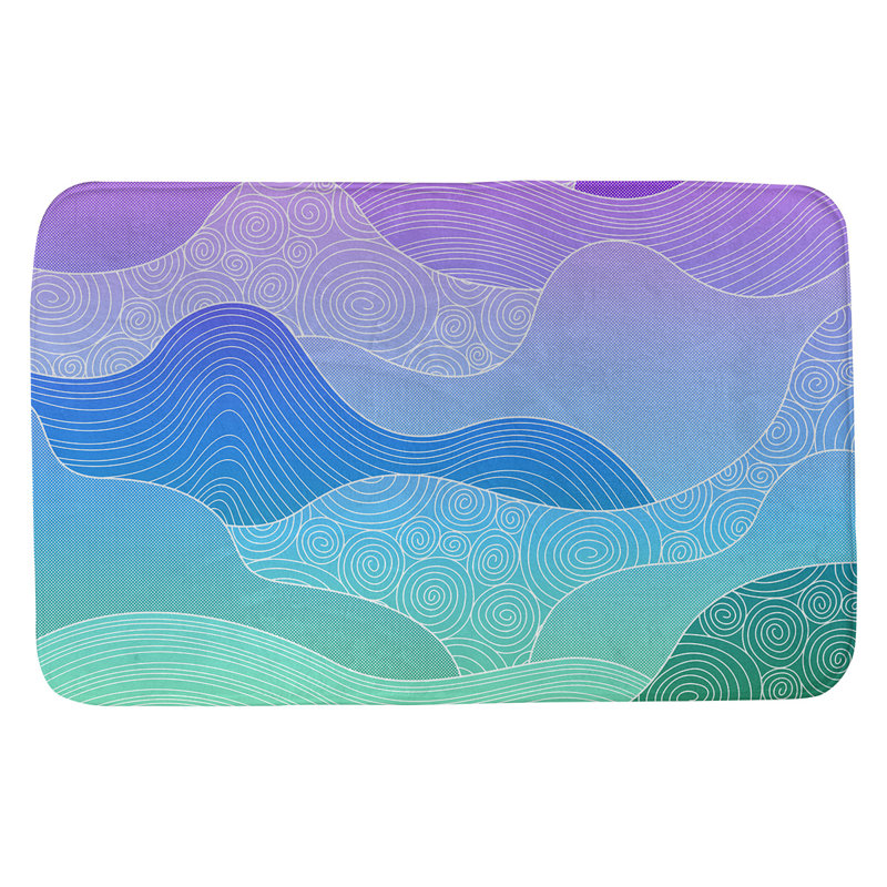 Tapis pour salle de bain Mcguigan, l 17 po x L 24 po, Bleu / vert