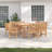 Anautica 8 - Person Teak Solid Wood Patio Dining Set Umbrella Hole Included Square Table