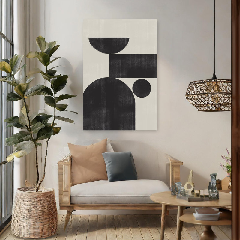 Art contemporain abstrait géométrique contemporain, H 48 po x l 32 po