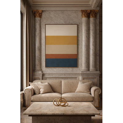 Golden Foundations Framed Canvas Wall Art by Kasian Art Studio - Black Frame
