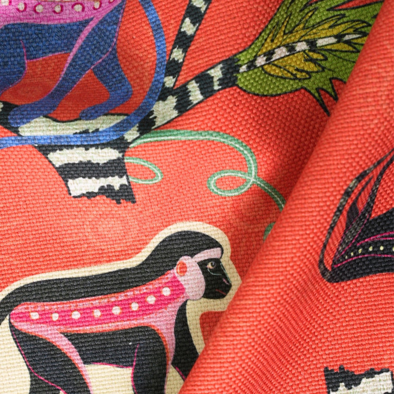 Monkey Palm Heavyweight Linen Fabric, Sunset
