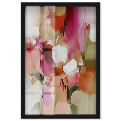 Layers of Meaning II Shadowbox Print Pink Wall Decor by Art Remedy, Black Frame, 20 x 30