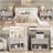 Nightstands with Drawer Storage, 26"/31" Wide Large Night Stand Farmhouse Bed Side Table with Round Corners for Bedroom, Grey White Oak-1697821513-1697821512