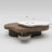 Modern Extendable Cloud Coffee Table with Marble  & Walnut Top, 2 Rotating Hidden Storage Trays for Living Room Home