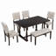 Ensemble de table et de salle à manger 6 pièces, 1 table, 4 chaises et 1 banc