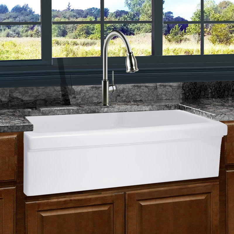 Pranav 35.63'' L Single Bowl Fireclay Kitchen Sink
