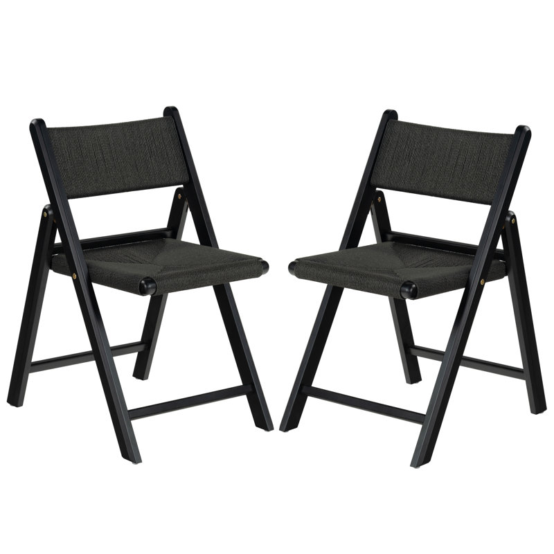 Chaise pliante Letta, Noir