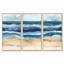 «Blue Sand Canvas», art mural abstrait côtier - ensemble d'art mural encadré sur toile 3 pièces Latrell-1709005291-1709005290