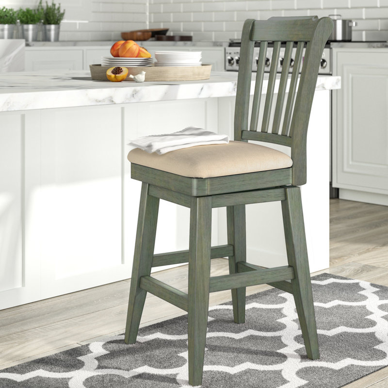 Sloan Swivel Upholstered Counter Stool, Antique Sage, Counter Stool (24” Seat Height)