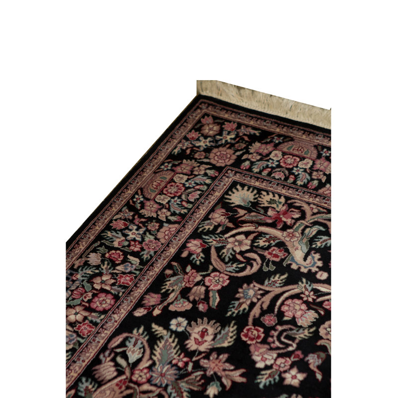 Shah Wool Oriental Area Rug in Plum/Black/Beige