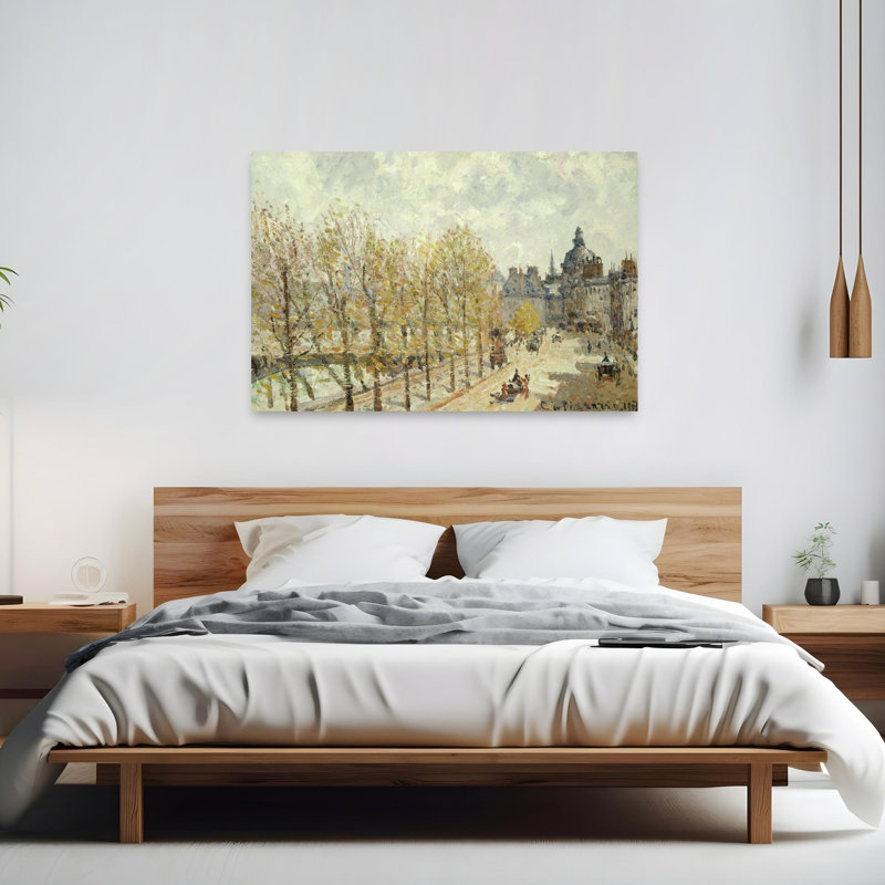 The Malaquais Quay In The Morning, Sunny Weather, 1903 Impressionist Abstract Contemporary Autumn Tree Wall Art Print - Print