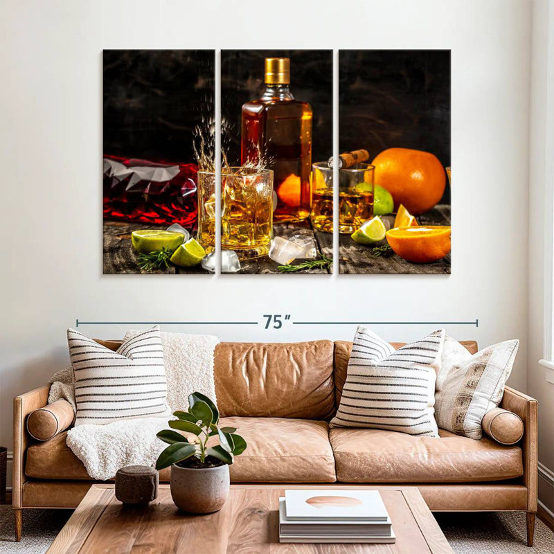 Yarlin Citrus Whiskey And Cigar, 42" H x 65" W