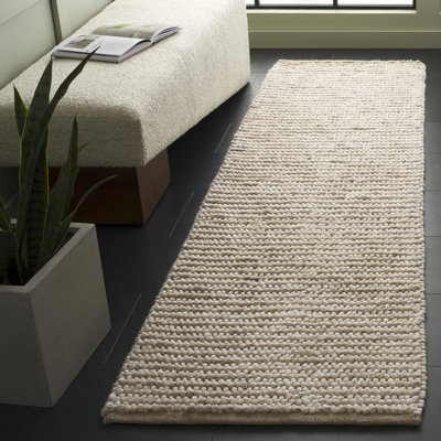 Natura 287 Flatweave Wool/Cotton No Pattern Rug in Taupe/Ivory