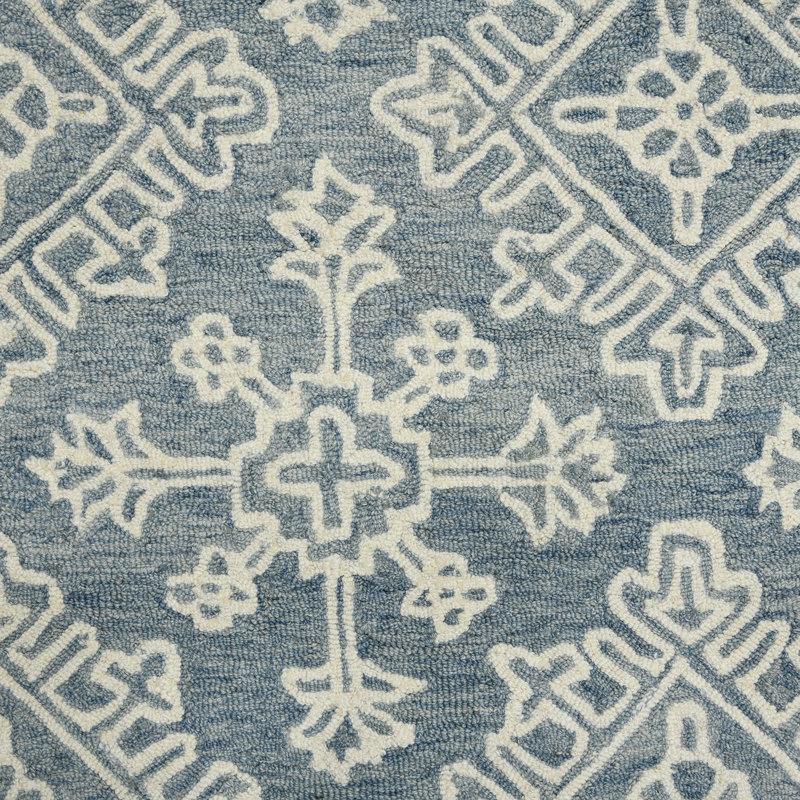 Laurent Hand-Tufted Geometric Natural Wool Area Rug, Rectangle 7'6" x 9'6"