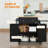 Bryceson Rolling Kitchen Island, Kitchen Cart with Rubberwood Top, Spice Rack-2048282684